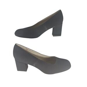 Unlisted Block Heel Pumps 10 Black Square Toe 90s Minimalist Professional 75001